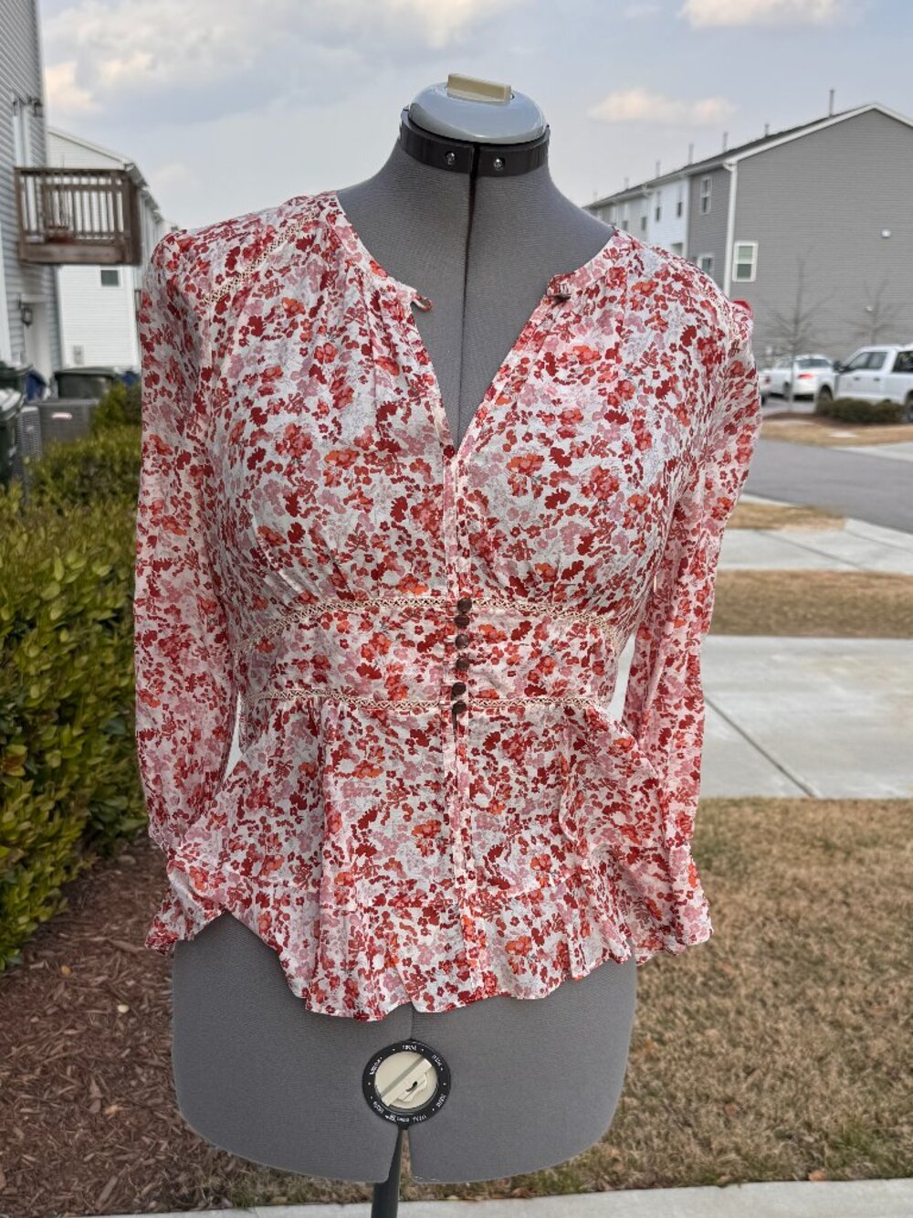 Anthropologie Moulinette SOEURS Peplum Floral Top Size 12